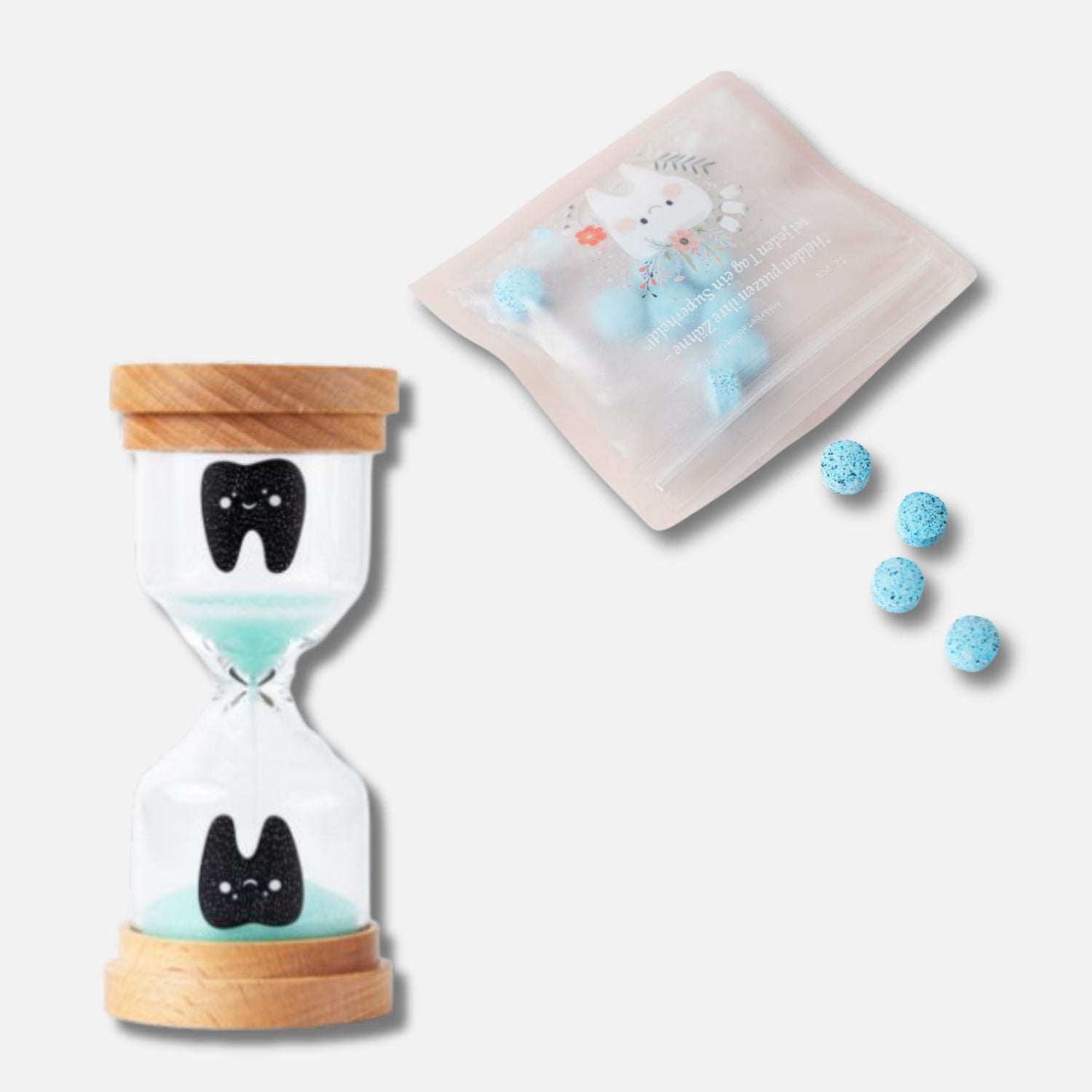 Kinder Set Sanduhr + Anfärbetabletten