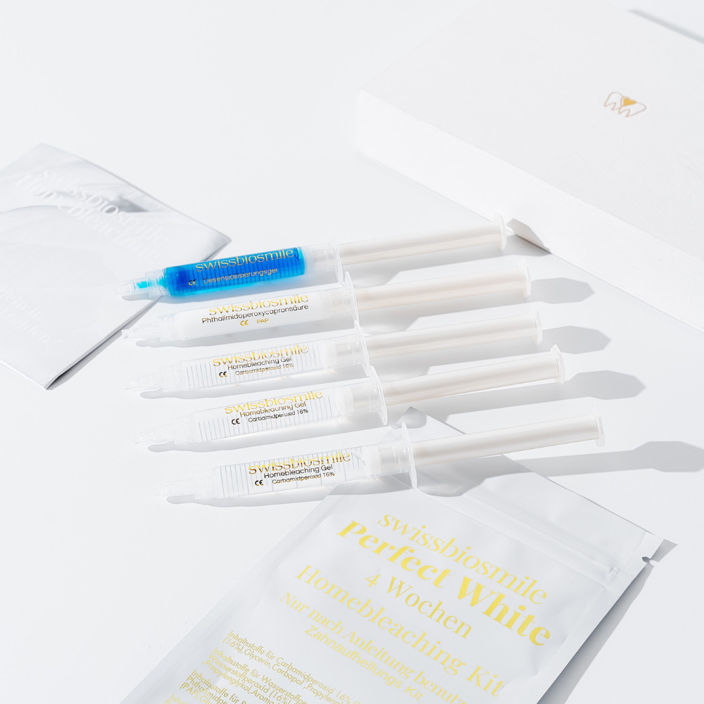 homebleaching kit swissbiosmile für weisse zähne